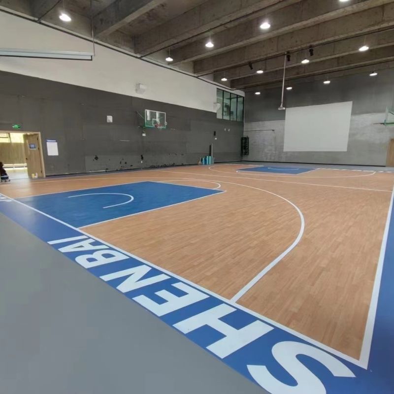 Relle Basketbol Mahkemesi Vinyl Spor Zemini 6mm UV Kaplama ve Gürültü Azaltma