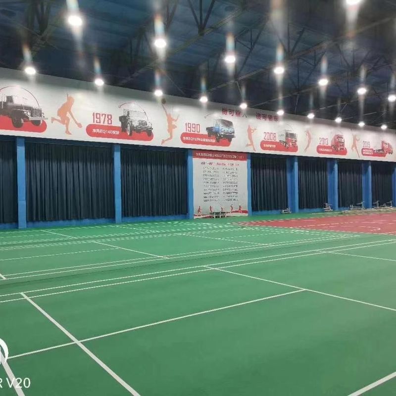 Relle tarafından PVC ve kireçtaşı ile iç mekan yeşil sentetik badminton sahası zemin katmanı