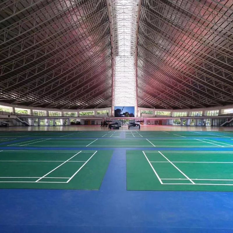 İç mekan Relle PVC Spor Badminton Mahkemesi BWF Zemin Çamaşırı 6.0mm 1.0mm/1.2mm Kullanım katmanı