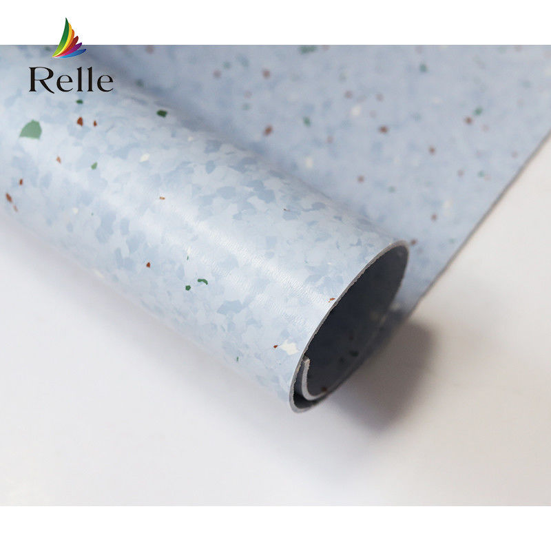 Süpermarket için yumuşak Relle 2mm esnek homojen yönlü rulo PVC vinil zemin