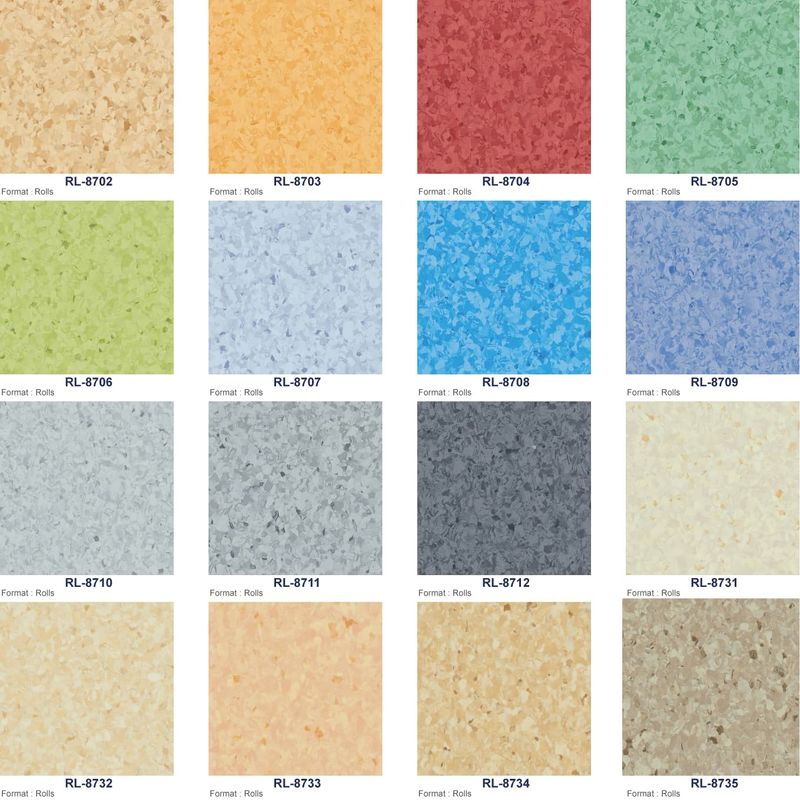 Dryback Homogen Zemin 2mm Laboratuvar Vinyl Zemin Mavi Sarı Yeşil