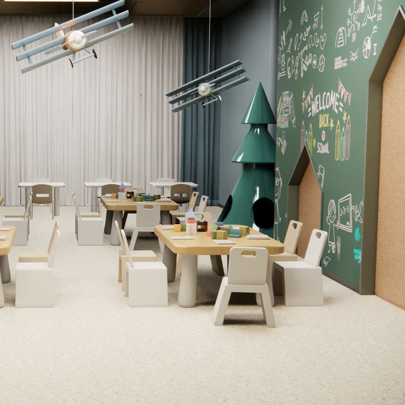 Ticari Sınıf Homojen Zemin Kaplaması Formaldehit İçermez Yüksek Trafik Alanları için Su Geçirmez