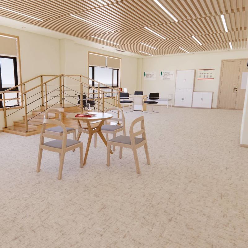 Yüksek trafik alanları için heterojen zemin zor çizilmeye dayanıklı ve yumuşak ayak altı