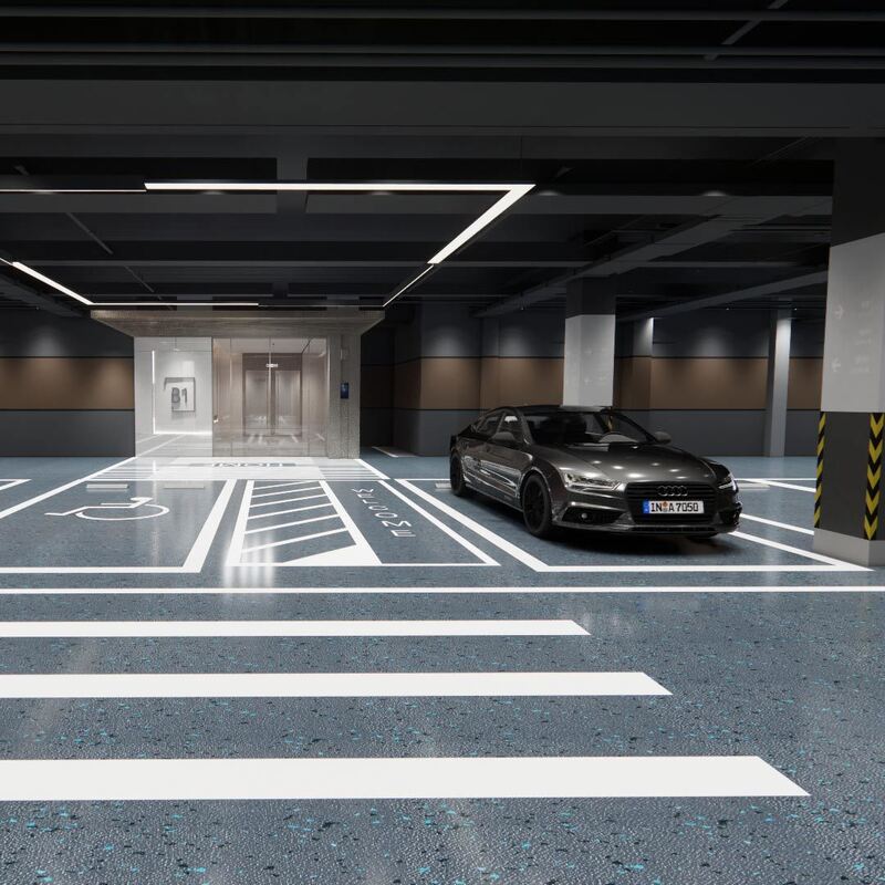 Wear-Resistant Non-Slip Safety Flooring for Parking Lot Vehicle Traffic Areas