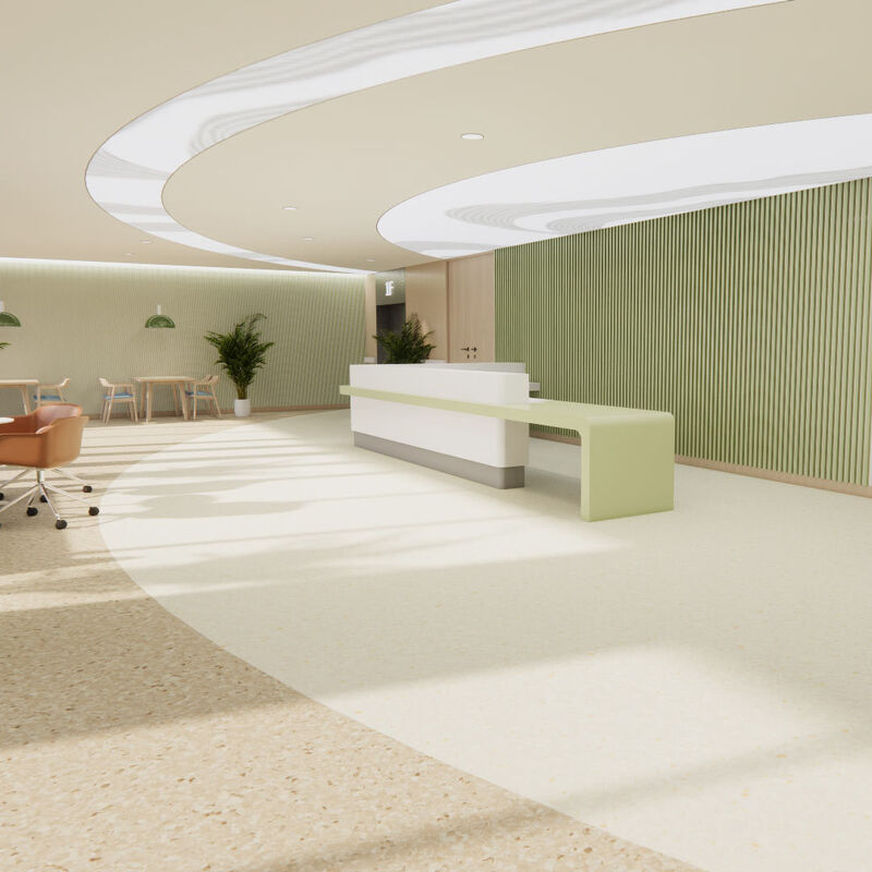 Kimyasallara dayanıklı dikişsiz homojen vinil zemin bakım evi ev ihtiyaçları için tasarlanmıştır