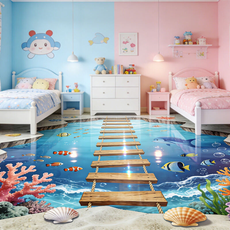 Temalı Odalar için Premium Özel Görüntü 3D Dekoratif Zemin